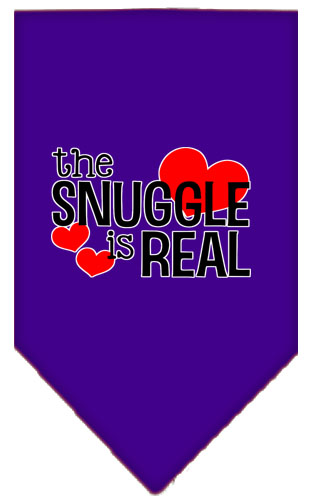 The Snuggle is Real Screen Print Bandana Purple Small